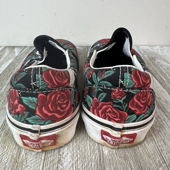 Vans Shoes Skater Skull And Roses Black And Red Unisex W Size 7 - Picture 5 of 7